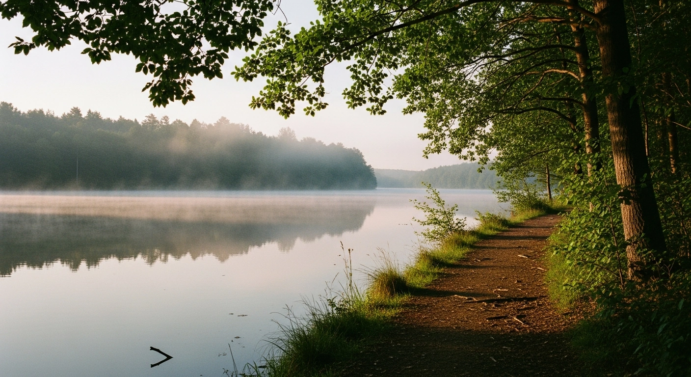 Rustig pad langs water als metafoor voor geleidelijk EMDR proces